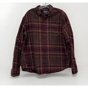 Eddie Bauer Men’s Plaid 100% Cotton Long Sleeve Button Shirt Size Large ￼